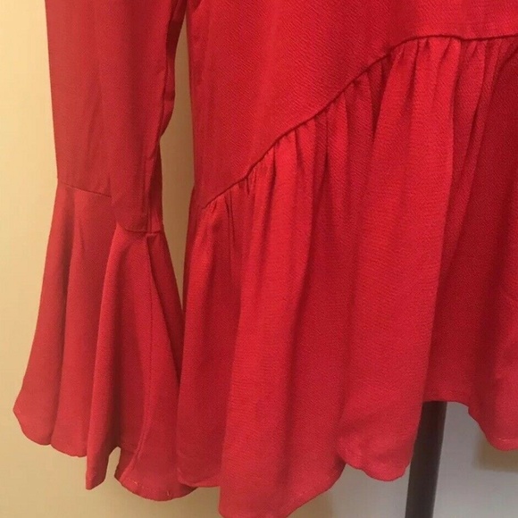 NWT Mossimo Women's Red Peasant Blouse - Picture 6 of 7